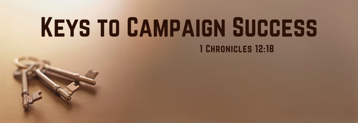 ChatGPT said: A close-up image of three metal keys lying on a smooth brown surface, with the text “Keys to Campaign Success” and a scripture reference displayed in bold letters on the right side. The design has a warm, professional tone suitable for an article about achieving success in fundraising or organizational campaigns.